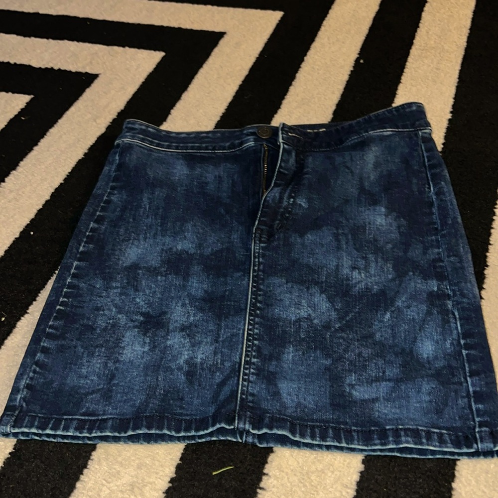 Denim Acid Wash Mini Skirt